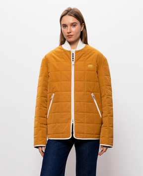 Ami Paris Brown bomber jacket with patch UJK938PL0117w
