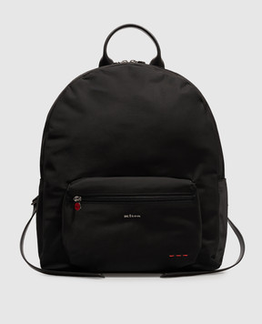 Kiton Black backpack with metal logo UBA0160N01270
