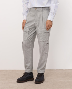 Brunello Cucinelli Grey wool cargo pants M038PF3010
