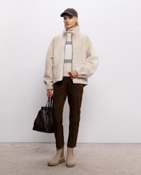 Simonetta Ravizza Brown suede pants Koral F06PS72S1