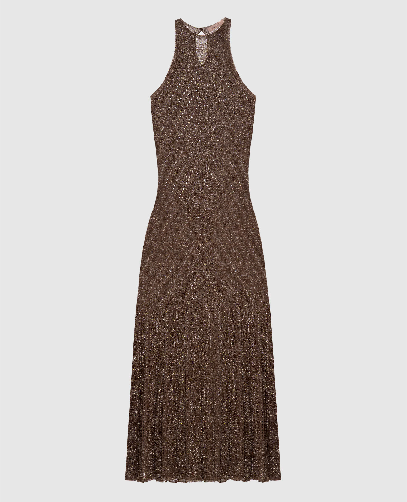 

Brown linen dress with lurex Twinset