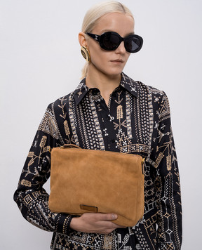 Gianni Chiarini Brown suede crossbody bag Nora BS10225CMPL