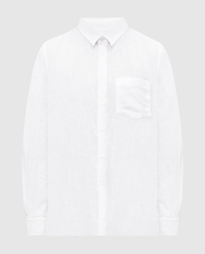 Vilebrequin White linen shirt with embroidery CRSD3U00