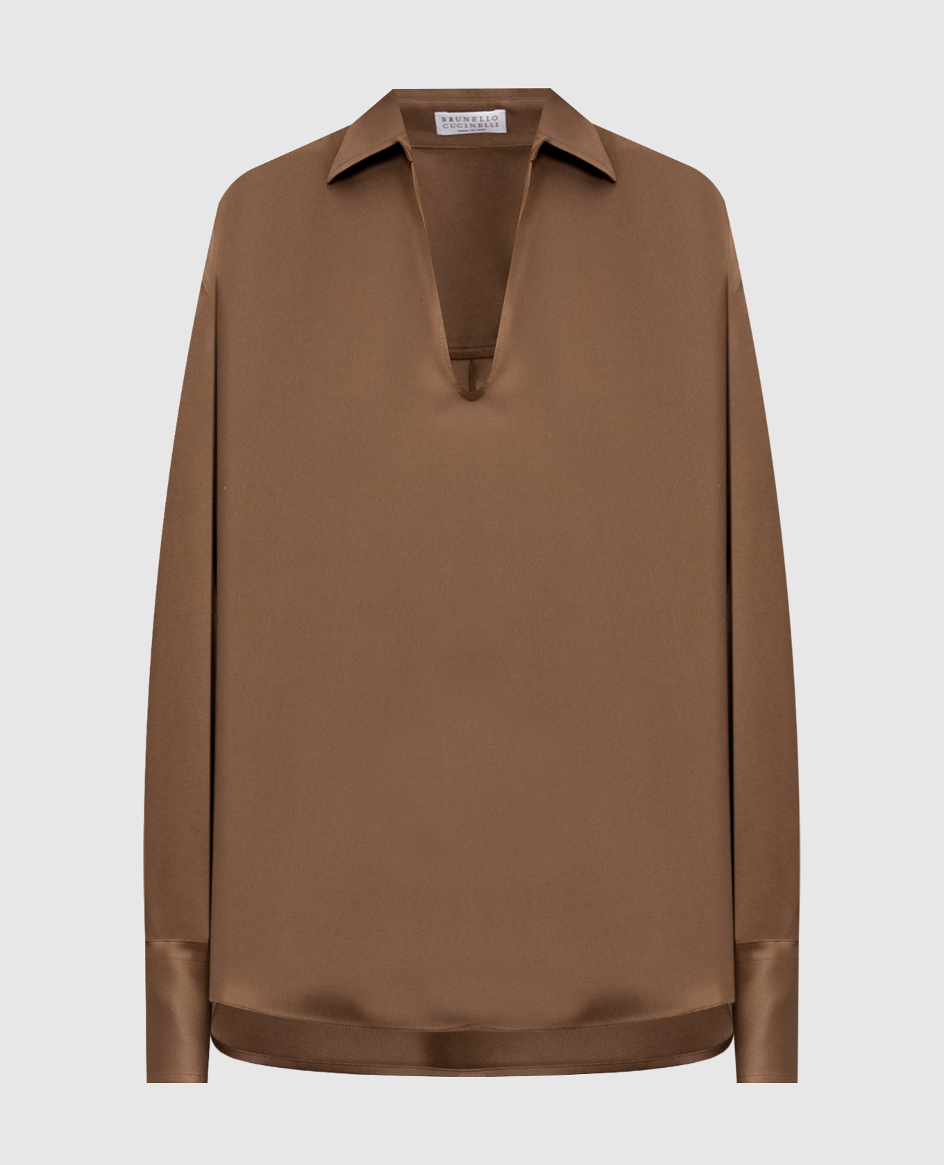 Brown silk blouse
