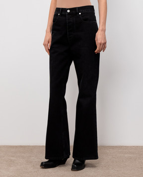 Bottega Veneta Black flared jeans with logo patch 864997V69O0