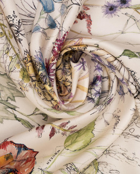 Alexander McQueen White silk scarf with a floral pattern Spider 8585293001Q
