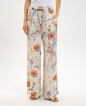 Alexander McQueen Meadow white floral print pants 819000QZAQV