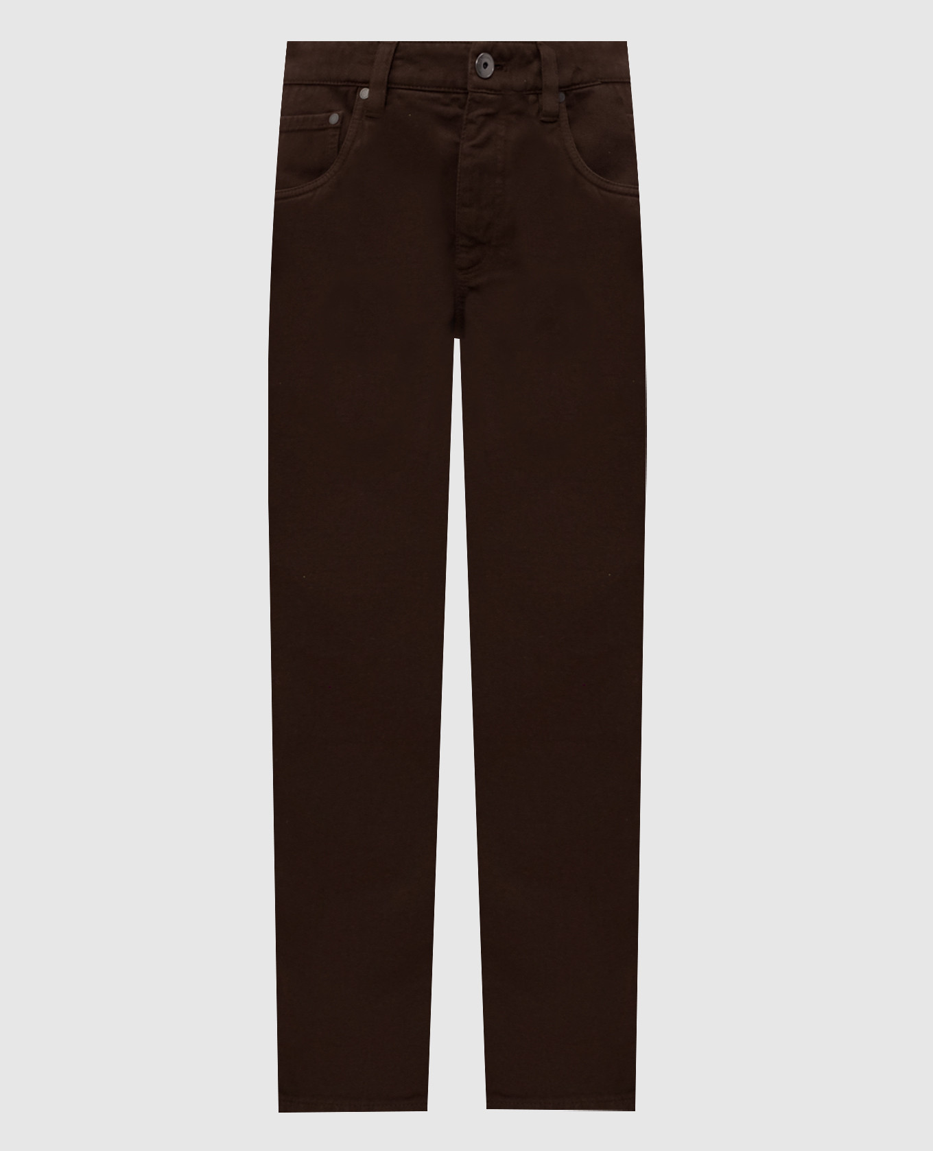 Brown jeans with logo patch