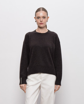 Peserico Dark brown wool, silk and cashmere sweater A99267F07K09283