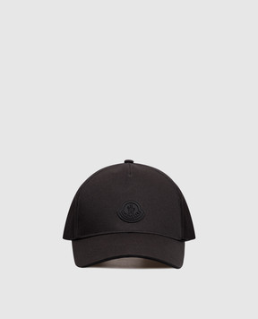 Moncler Black cap with logo patch L20913B000250U082