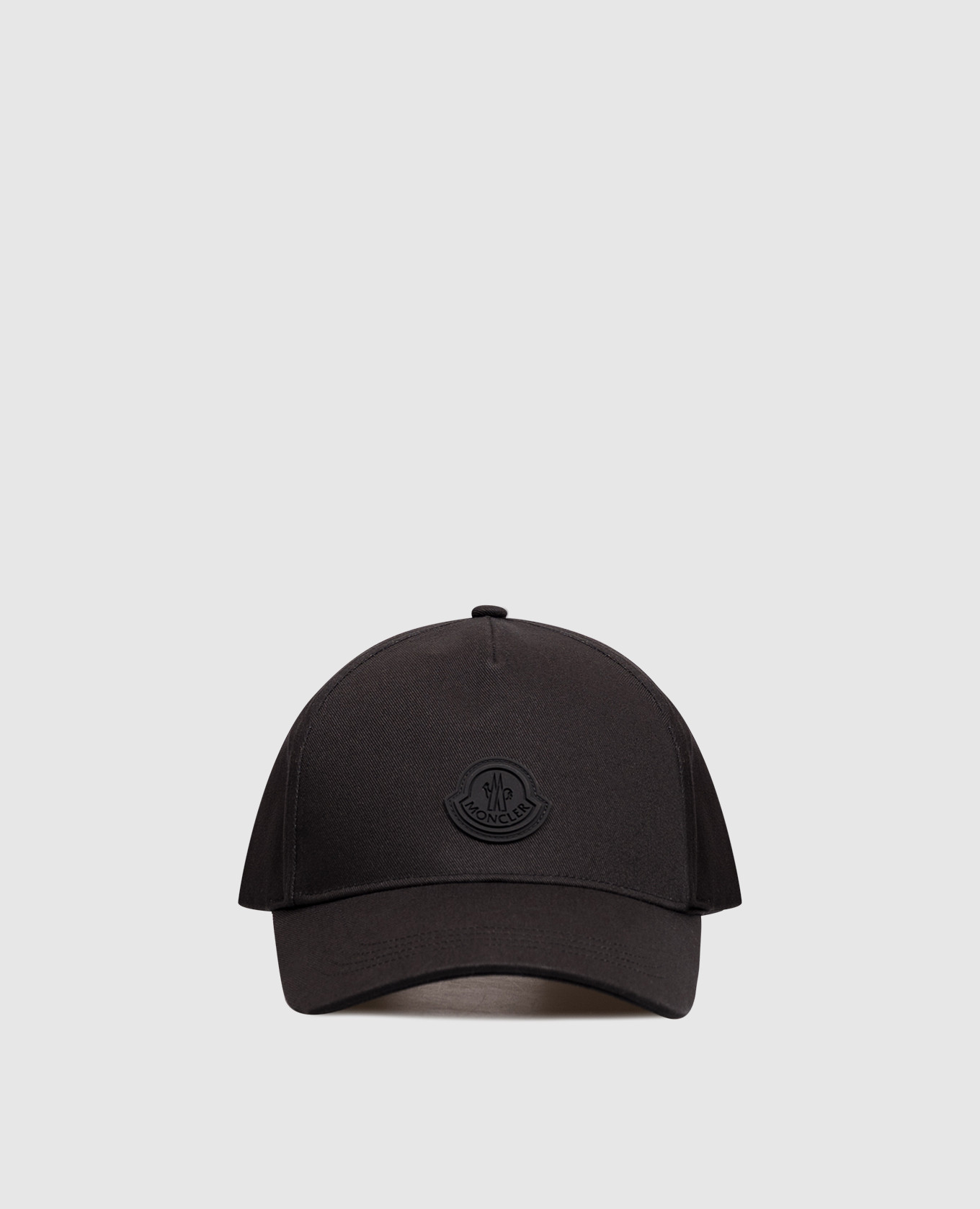 

Black cap with logo patch Moncler