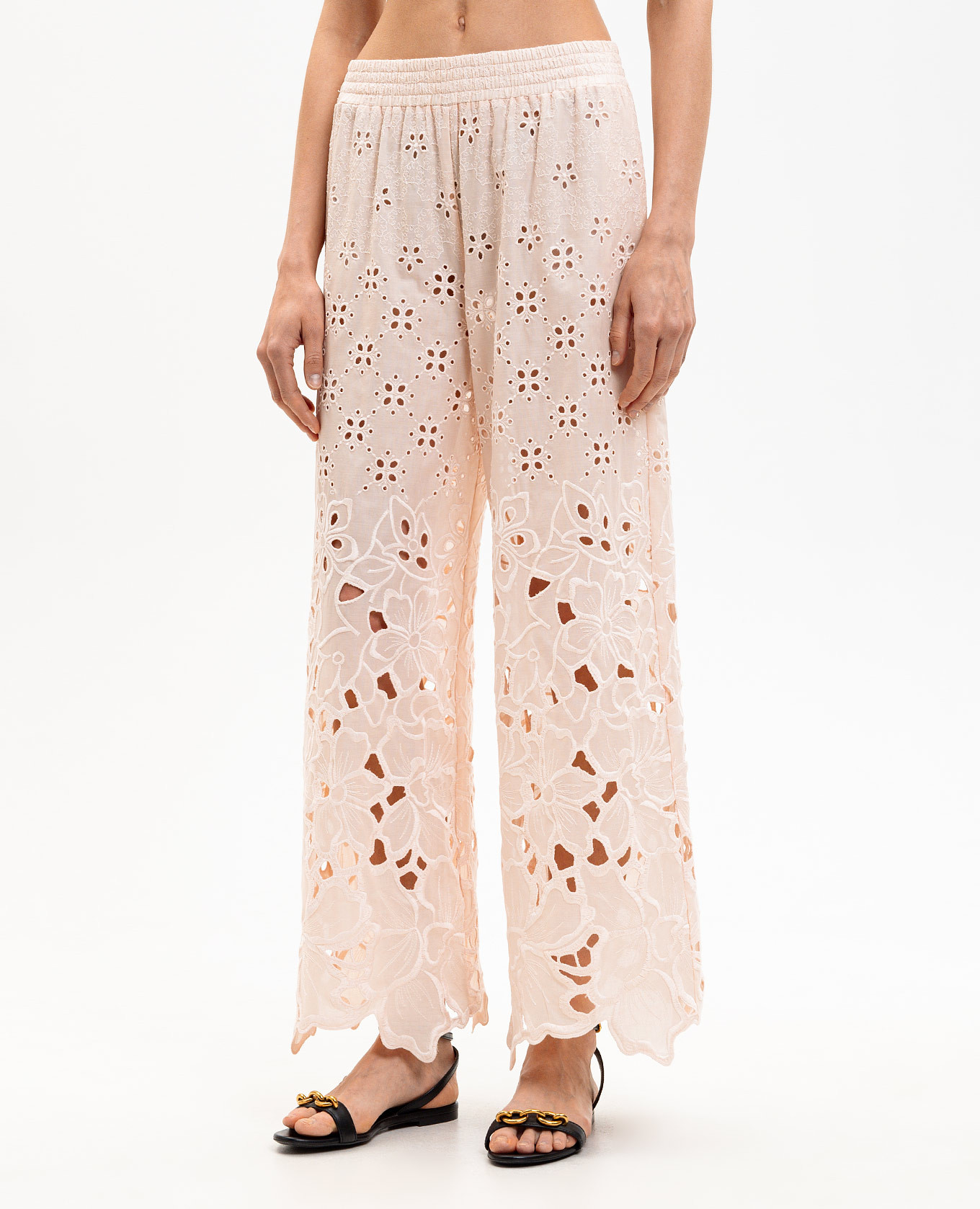 

Pink openwork pants with embroidery Ermanno Scervino Life