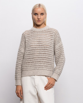 Brunello Cucinelli Beige sweater with wool and cashmere MGO378800