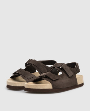 Brunello Cucinelli Children's brown suede sandals BSMEG1I168