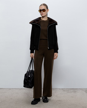 JOSEPH Viola brown cashmere pants JF010101