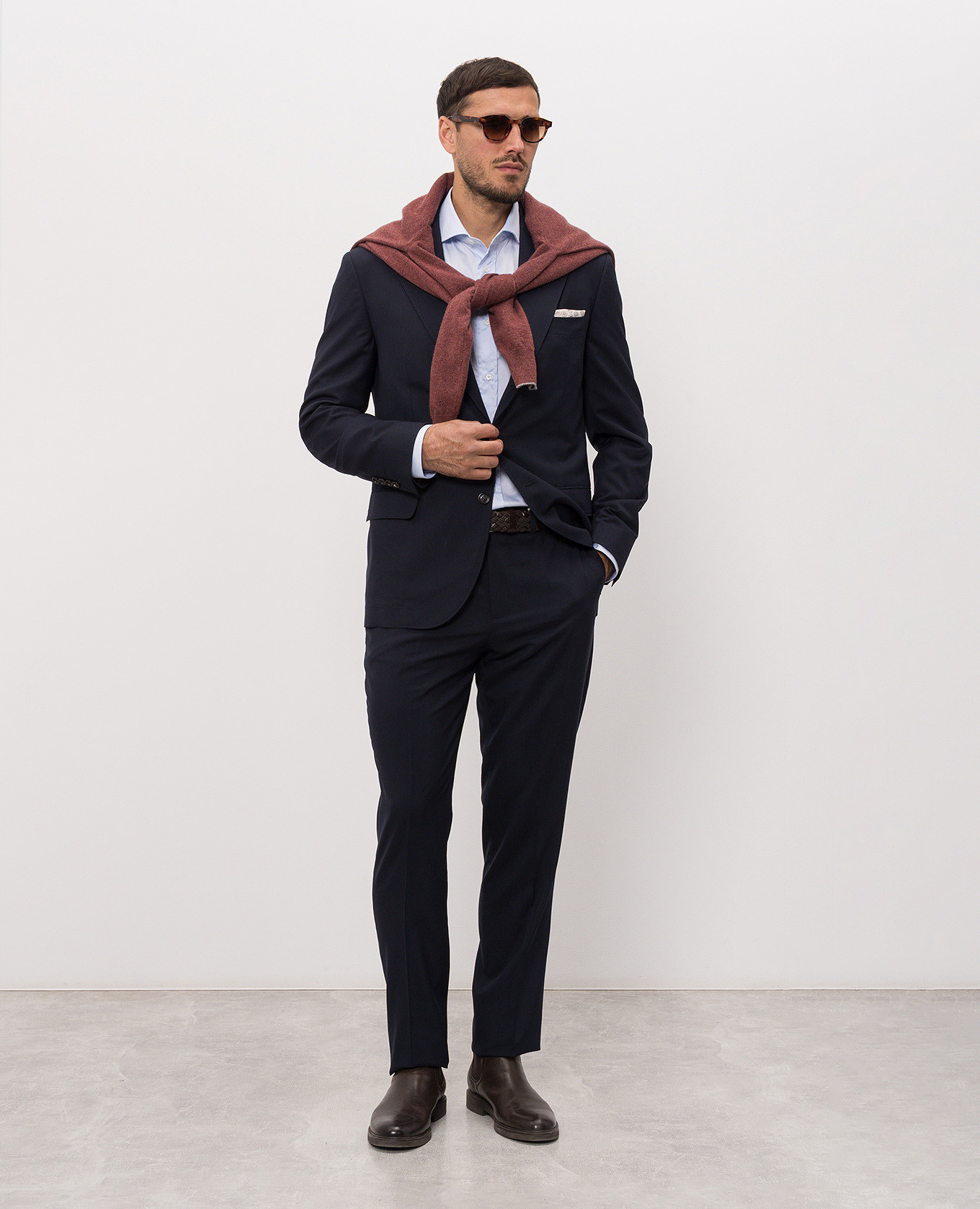 Blue wool and silk suit Brunello Cucinelli 2