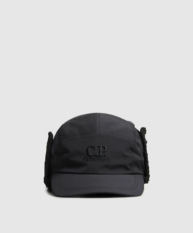 Black insulated earflap cap