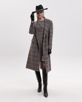 Ermanno Scervino Double-breasted wool check coat D496D314ZLD