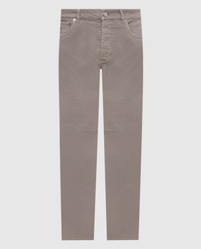 Brunello Cucinelli Grey jeans with logo patch M277PX1290