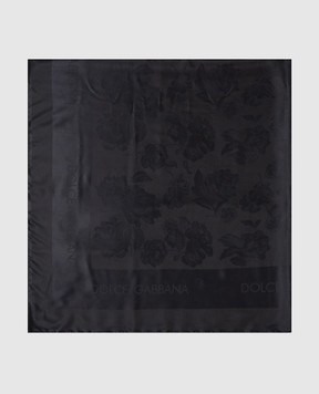 Dolce&Gabbana Black scarf with patterned silk FS209AGDD1E