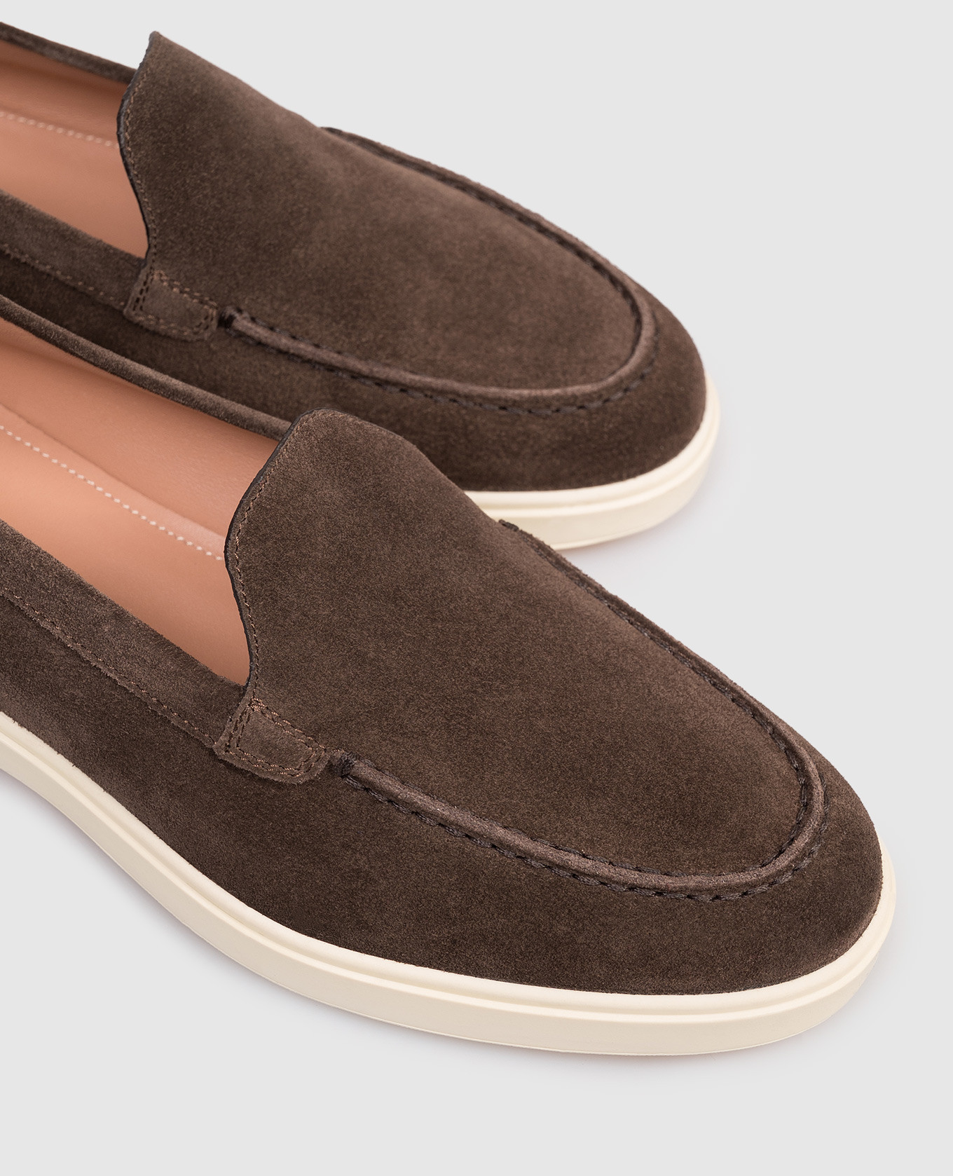

Brown suede loafers Santoni