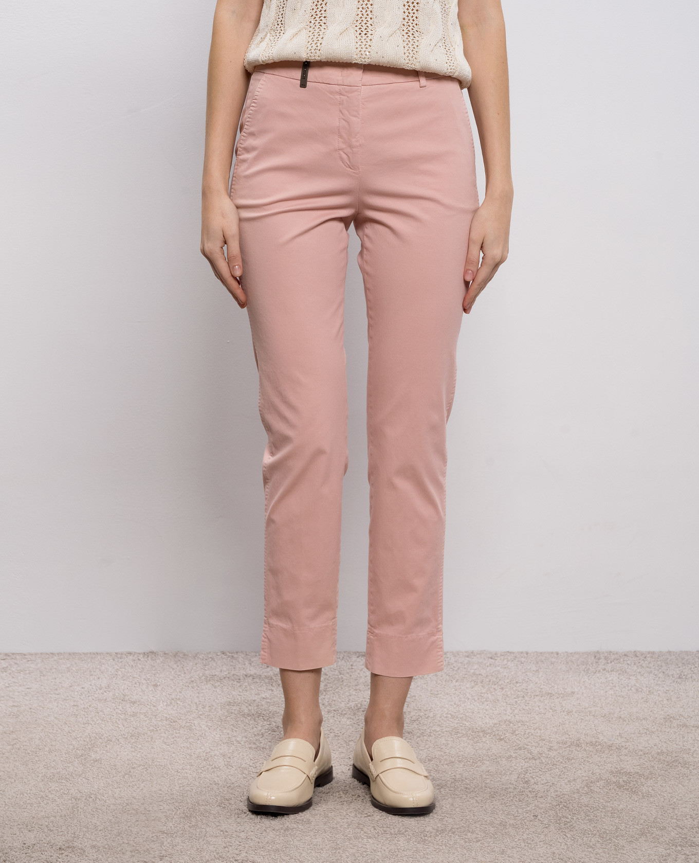 

Pink pants with brand patch Peserico