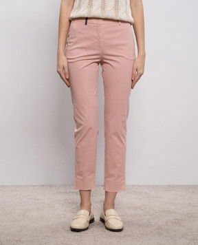 Peserico Pink pants with brand patch A04718T2302481