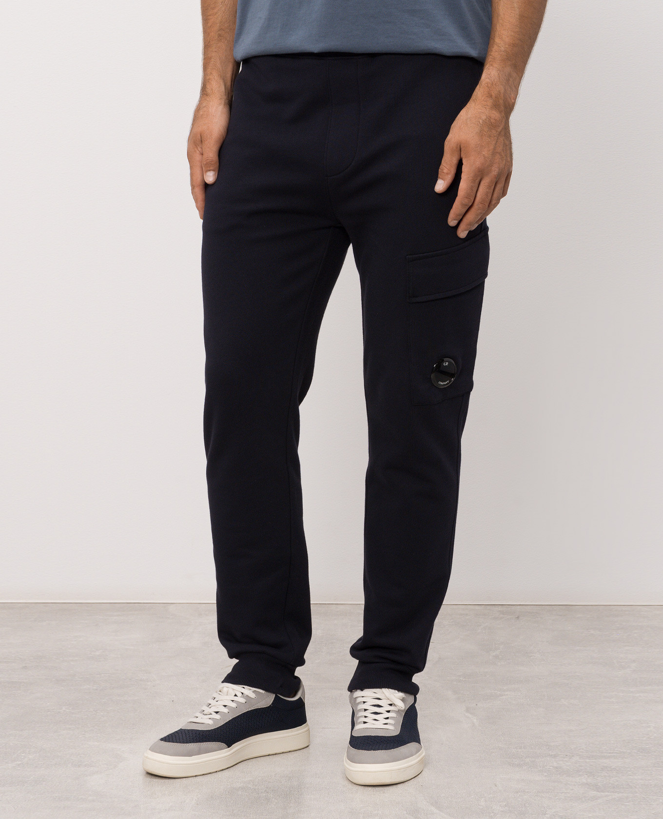 Blue joggers with logo patch C.P. Company 3