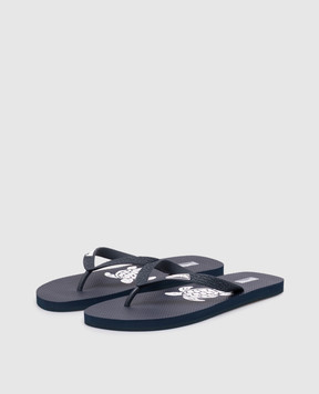 Vilebrequin Blue flip-flops with textured logo COPU3500