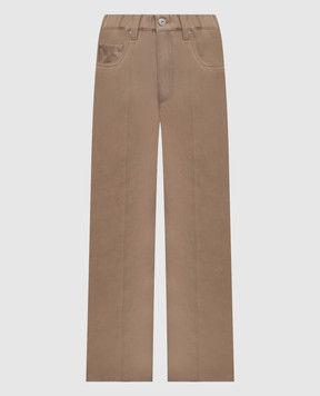 Brunello Cucinelli Beige jeans with a monil chain MP134P4108