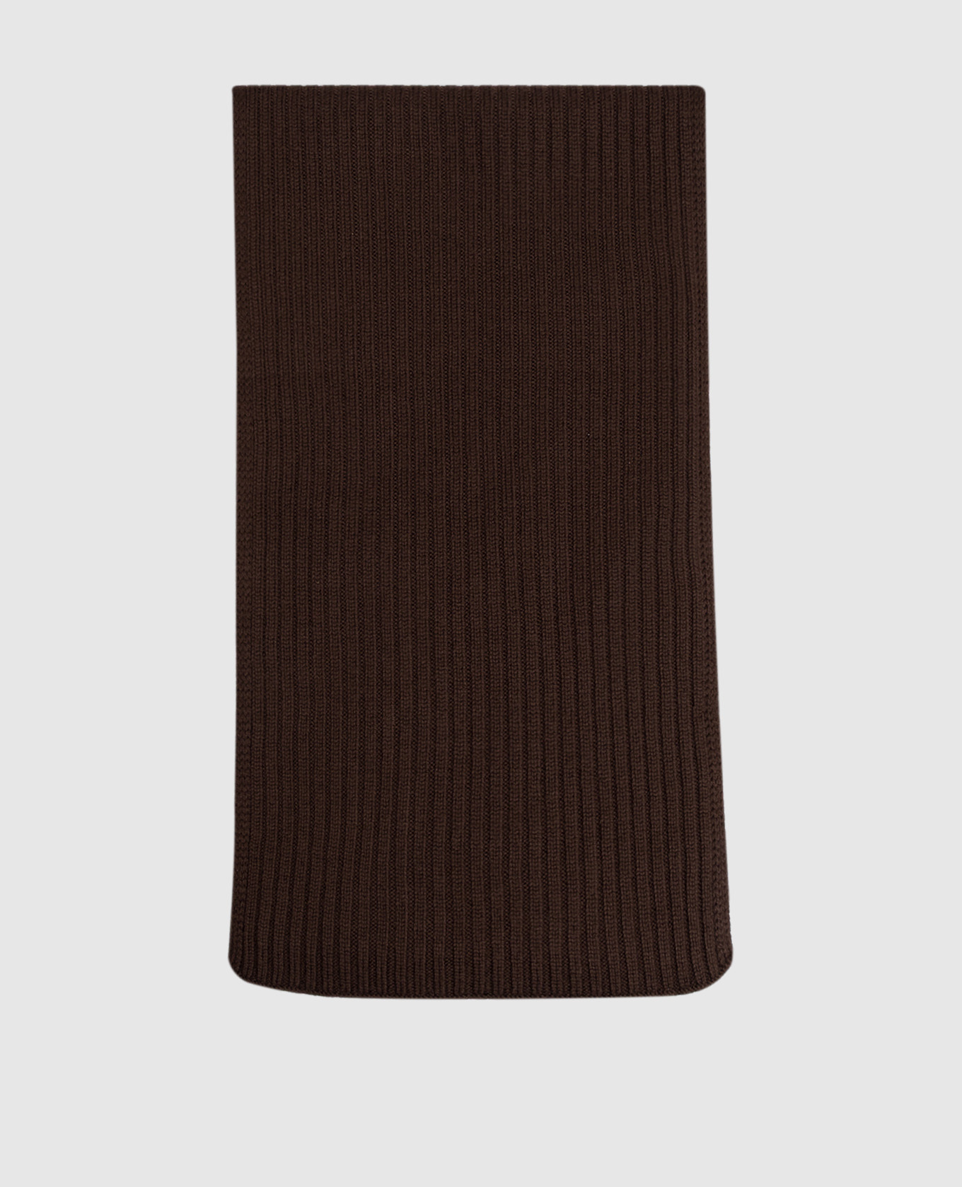 Brown merino wool scarf