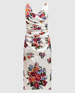 Dolce&Gabbana White dress with floral print F612RTFSICE