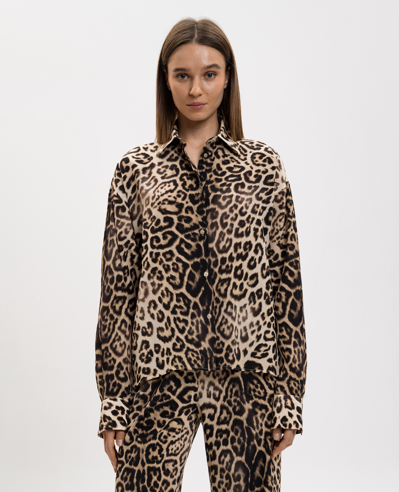 

Beige printed silk blouse Ermanno Scervino