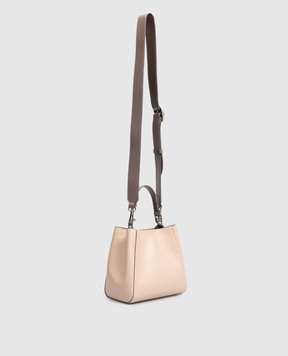 Peserico Beige leather bag with branded patch A38375C0CC758