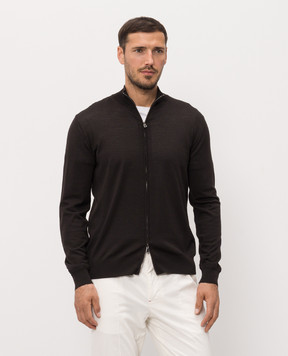 ISAIA Brown wool cardigan MG8019YP005