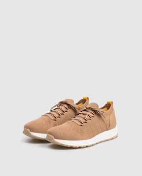 Doucal's Brown combination sneakers with logo DU3222SYDNPZ830