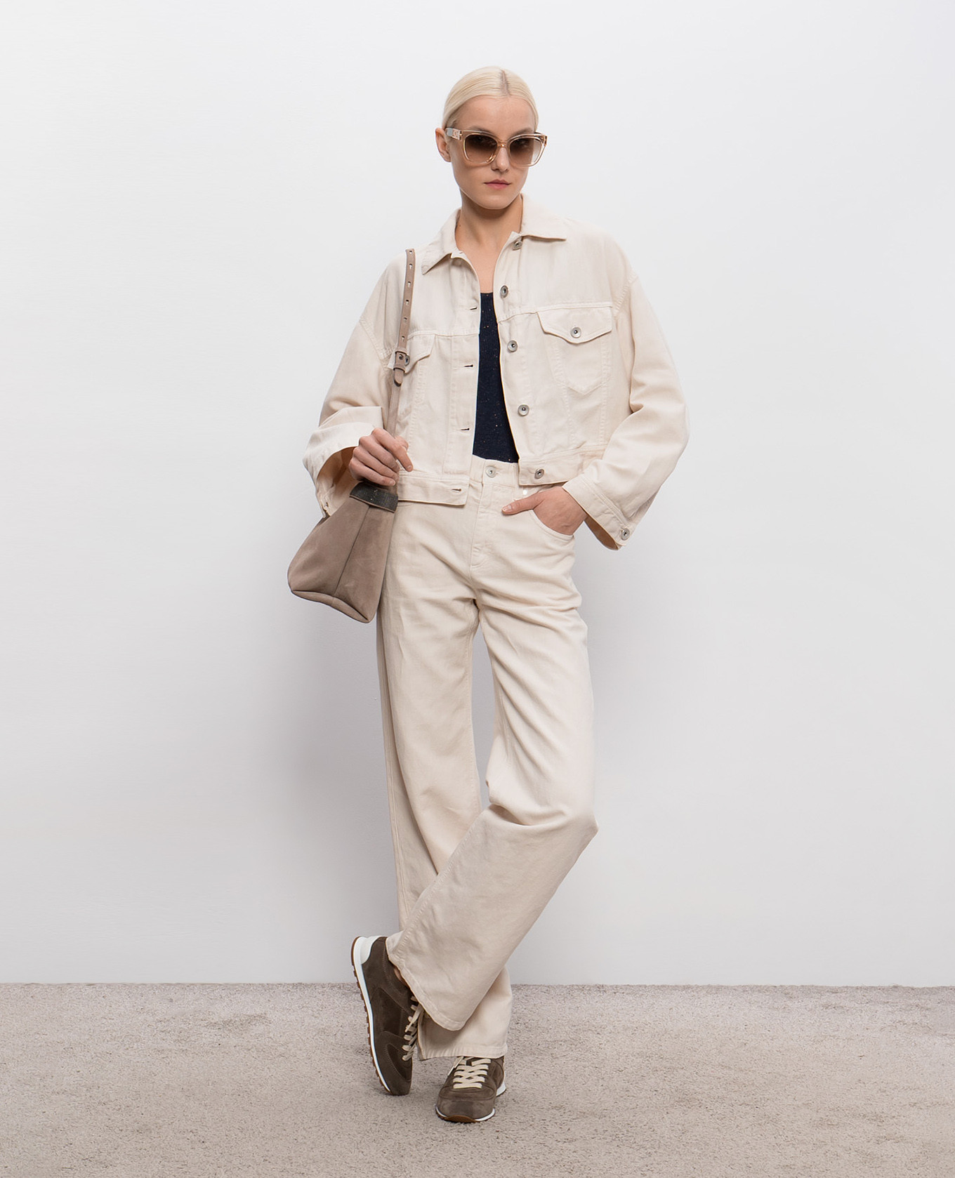 

Blue cashmere and lurex tank top Brunello Cucinelli