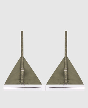 Palm Angels Khaki bralette with logo PLA1UWTP06SI
