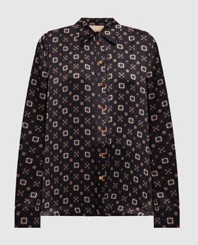 Momoni Black Arles silk shirt MOSH00104MO