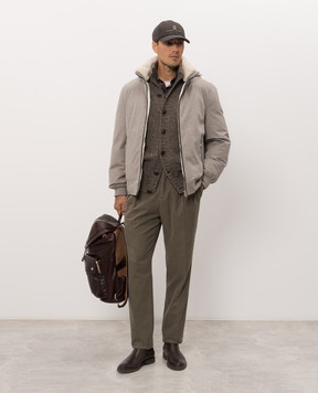Brunello Cucinelli Green corduroy pants M279NM5010
