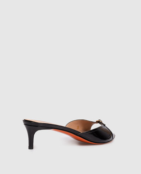 Santoni Black patent leather mules WHTQ71691HA2NVHD