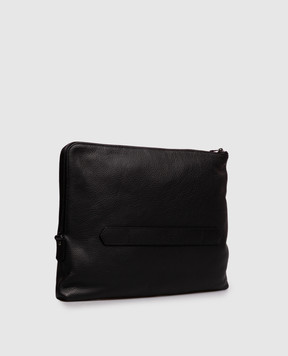 Canali Black leather clutch folder NA00261P326136
