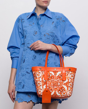 Dolce&Gabbana Atene orange printed tote bag BB7828AN220