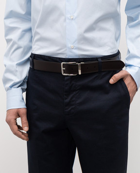 Canali Leather reversible belt with logo KA0052850C
