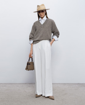 Brunello Cucinelli White linen pants MH126P9155