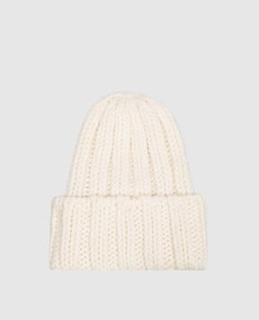 Woolrich Ivory wool hat with logo patch CFWWAC0196FBUF0766