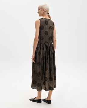 UMA WANG Brown Adral dress with polka dots UP5006
