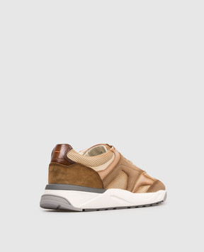 Santoni Brown perforated sneakers MBIM22112BGRGMEU