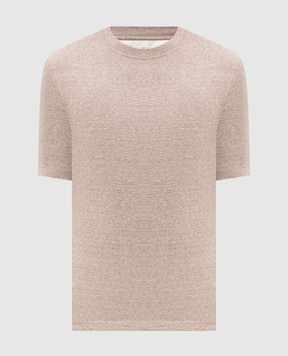 Brunello Cucinelli Beige melange linen T-shirt MW8351308