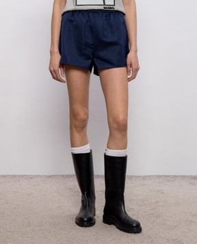 Max & Co CALATA blue shorts with textured logo MCOCALATA